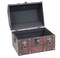 Antique Wooden Pirate Treasure Chest with Lion Rings and Lockable Latch